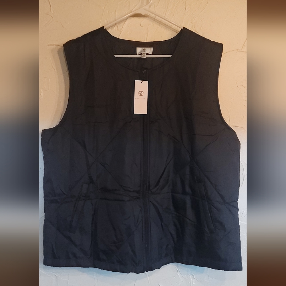 Socialite Black Quilted Vest L/XL